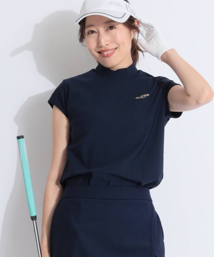 BE ワッフル編み風フレンチスリーブカットソー