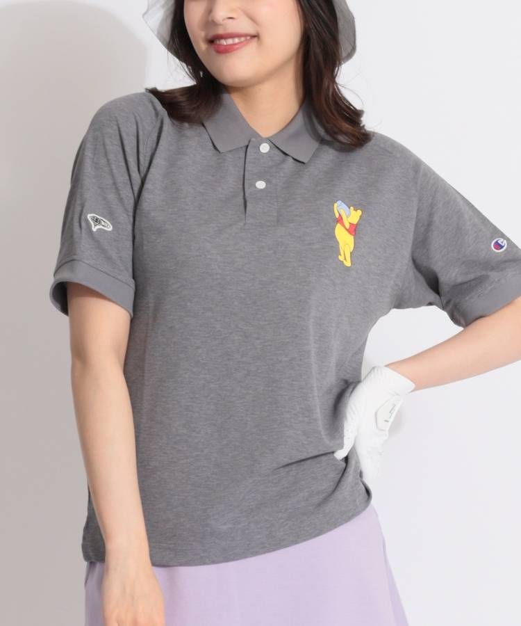 BE 【Champion×Disney】【ユニセックス】プーさん半袖ポロシャツ