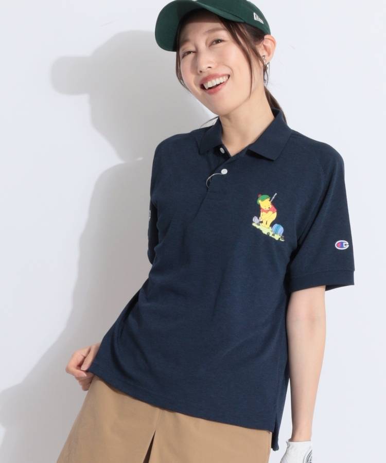 BE 【Champion×Disney】【ユニセックス】プーさん半袖ポロシャツ