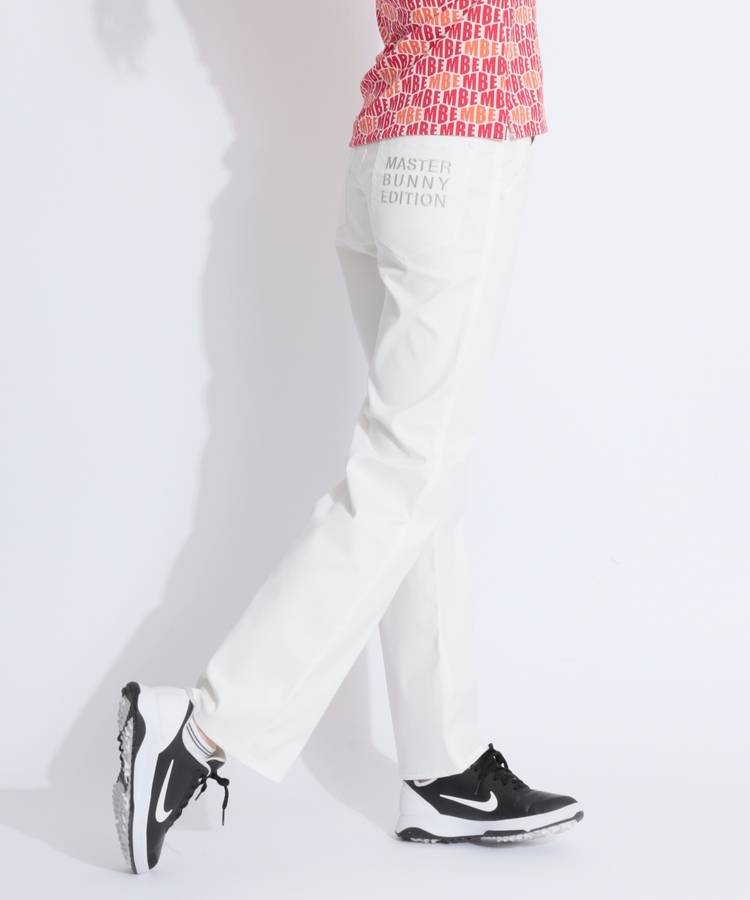 MB 【防透ストレッチ】バックロゴストレートパンツ