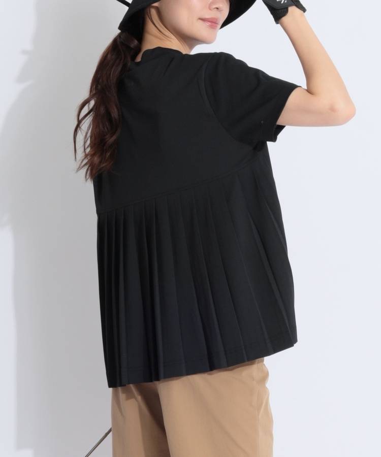 BR バックプリーツモックネック半袖カットソー