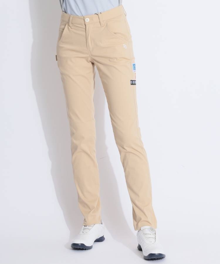 PG 【防透ストレッチ】ステッカー風ロゴロングパンツ