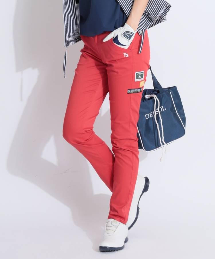 PG 【防透ストレッチ】ステッカー風ロゴロングパンツ