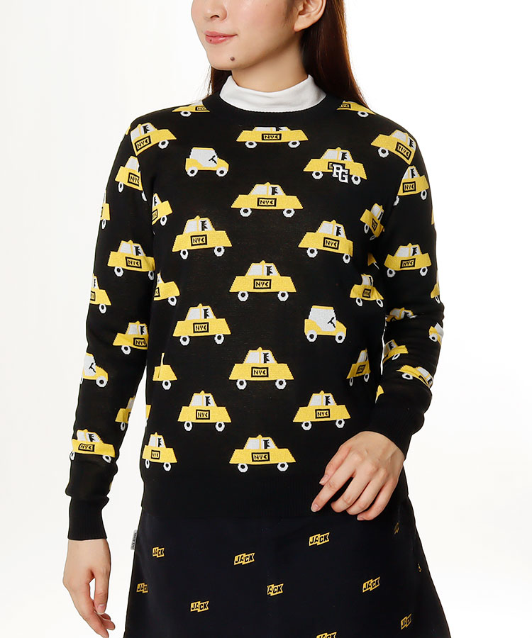 パーリーゲイツ PG TAXI総柄ジャガード長袖ニット レディースゴルフ