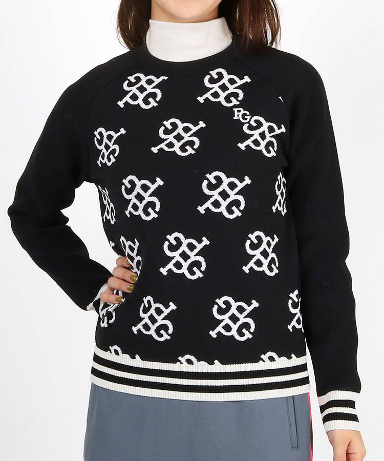 パーリーゲイツ PG 【アウトレット】PGモノグラムクルーネックニット