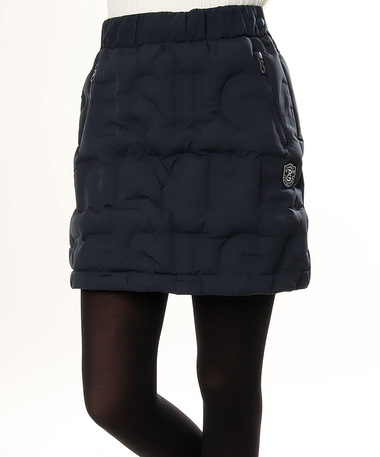 ★新品級★パーリーゲイツ　ダウンスカート　キルティング　M ネイビー パーリーゲイツ PG PEARLYGATES型ふっくらエンボス♪ダウンスカート
