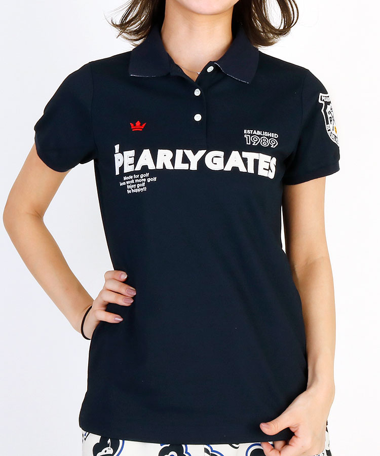 パーリーゲイツ PG アシメSleeveエンブレム◇Front刺しゅう