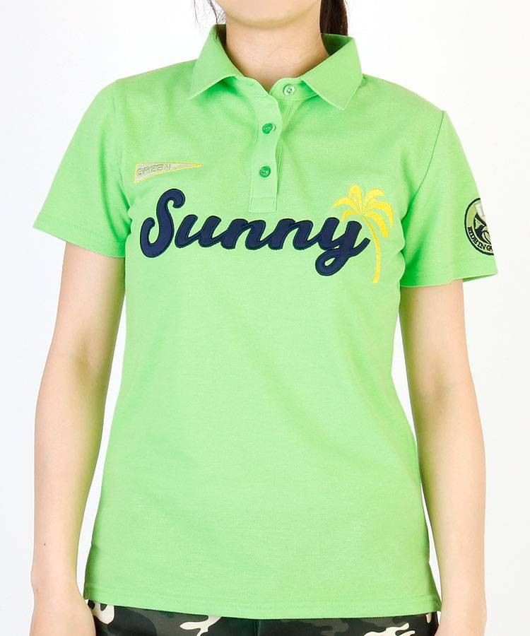 DL 「Sunny」パネル刺繍半袖ポロシャツ