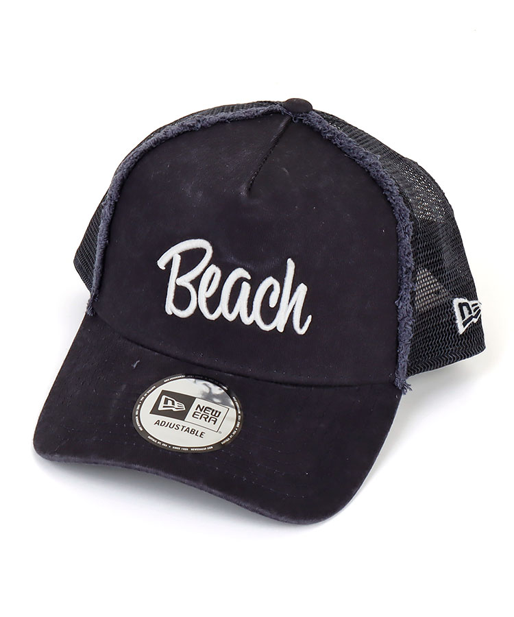 NE 「Beach」刺繍◆メッシュキャップ(ネイビー)