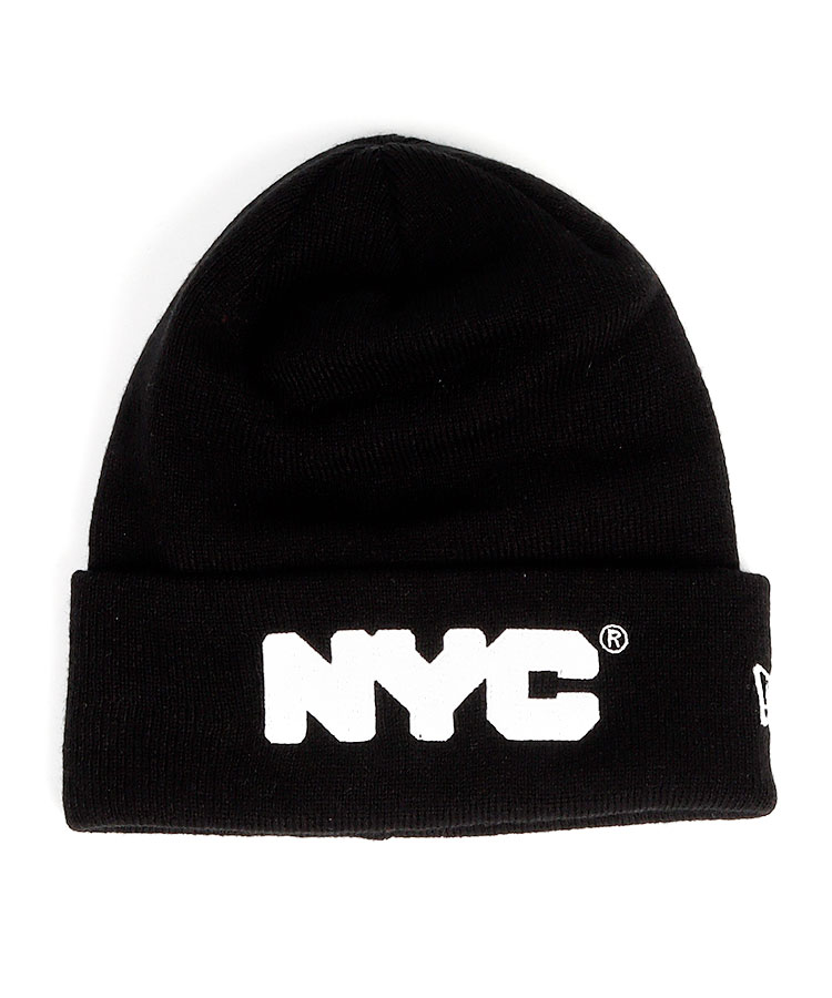 NE NYCロゴ◆Simpleニット帽(ブラック)