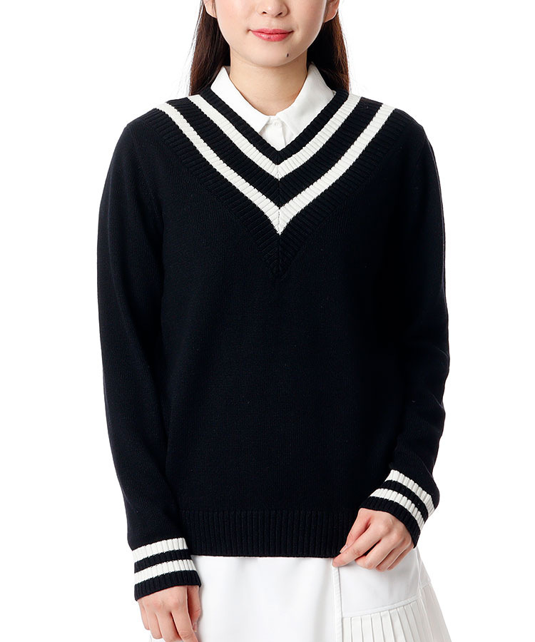 割り引き ワッペンニットセーター アールズコート ゴルフ セーター ゴルフウエア EC-G018 サガラワッペン EARLSCOURT fucoa.cl