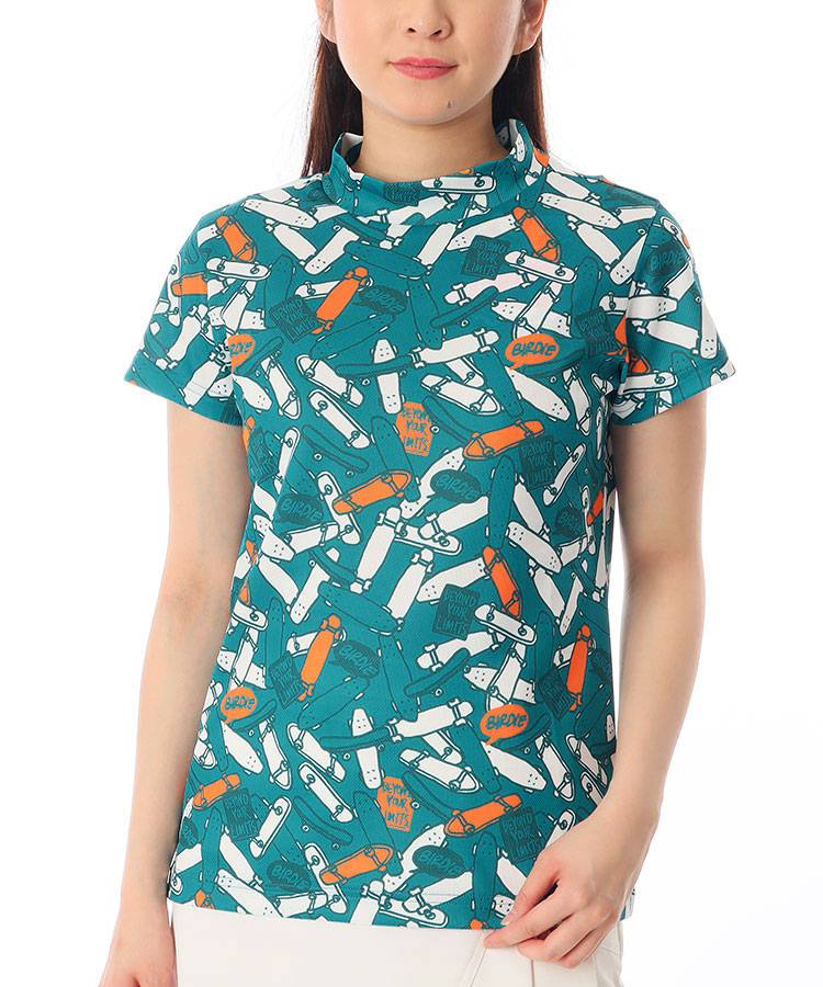 0サイズS 半袖 モックネックシャツ レディースゴルフウェア ジャックバニー ジャックバニー!! 半袖モックネックカットソー 263-2167318