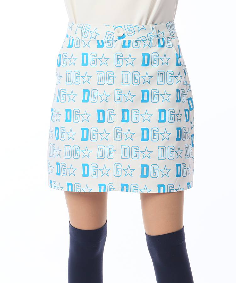 DL メッシュポケット総柄ロゴスカート