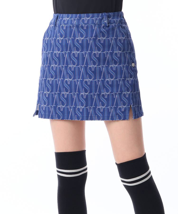 SA 【5/23までタイムセール】STA総柄台形スカート ブルー SS