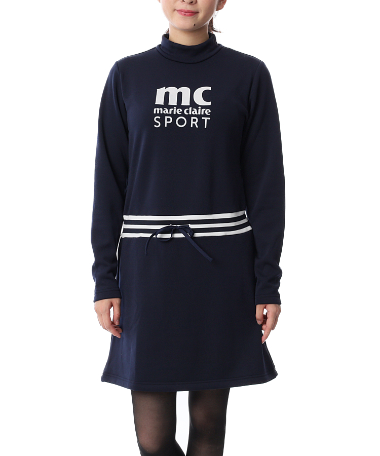 MC 保温スムース◆UVモックネック長袖ワンピース