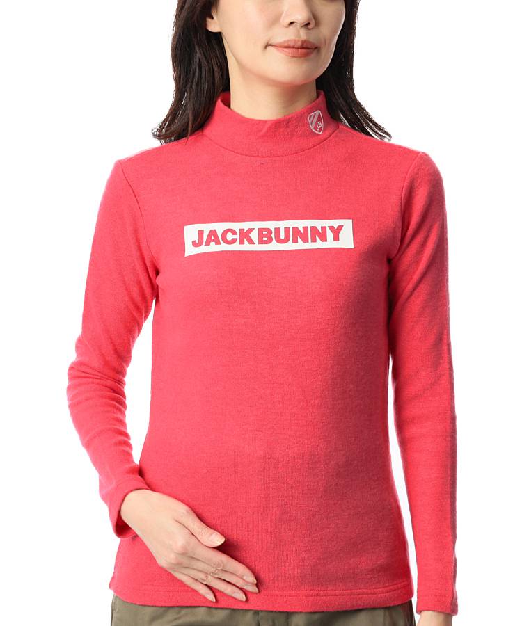 JB マイクロ起毛ロゴPrintモックネック長袖カットソー