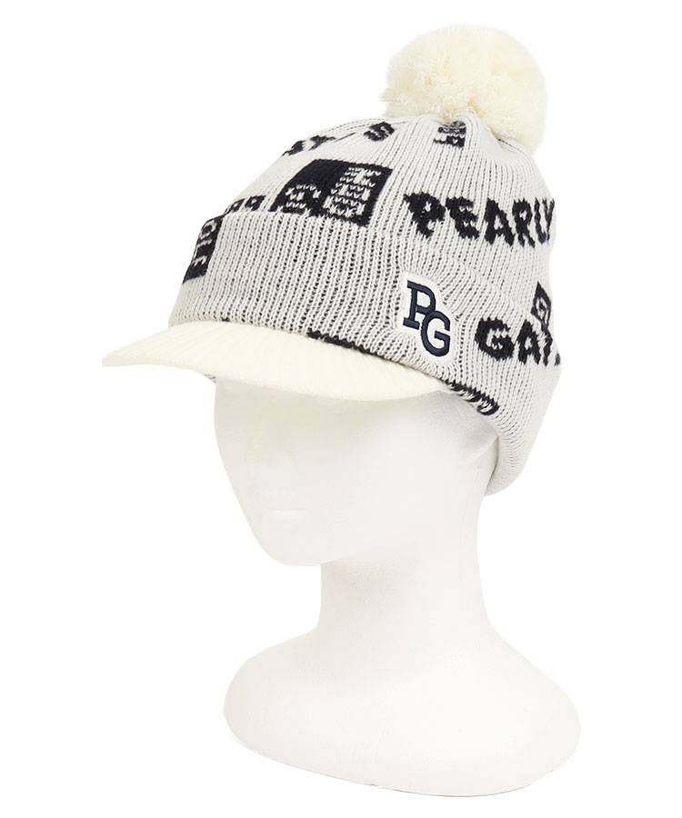 PG ランダムロゴ◆ポンポン付ニットキャップ