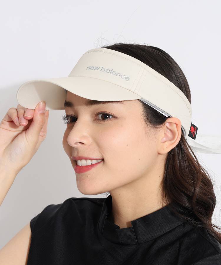 NB メッシュリボン付きロゴ入りサンバイザー