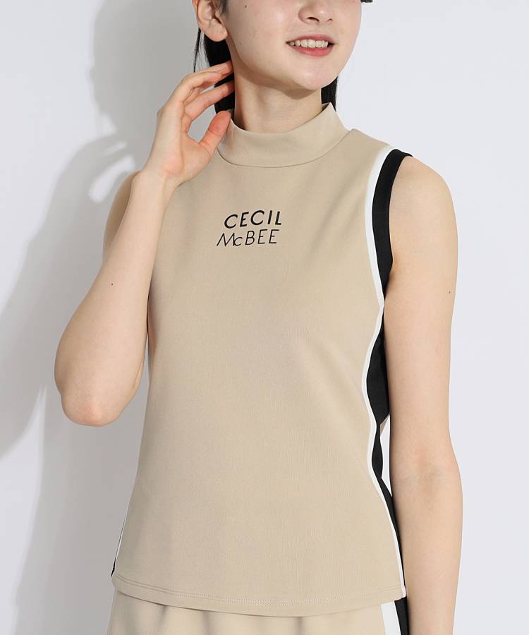 CC サイドLINEモックノースリーブカットソー