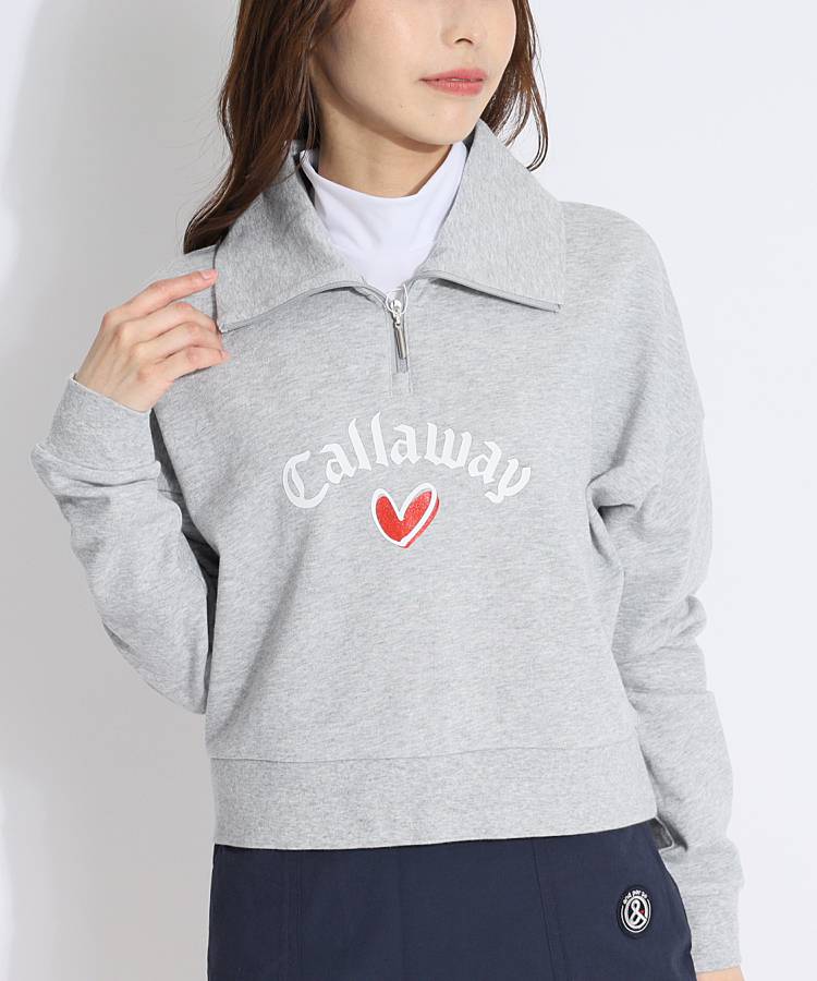 CA ショート丈ハーフZIPスウェットプルオーバー