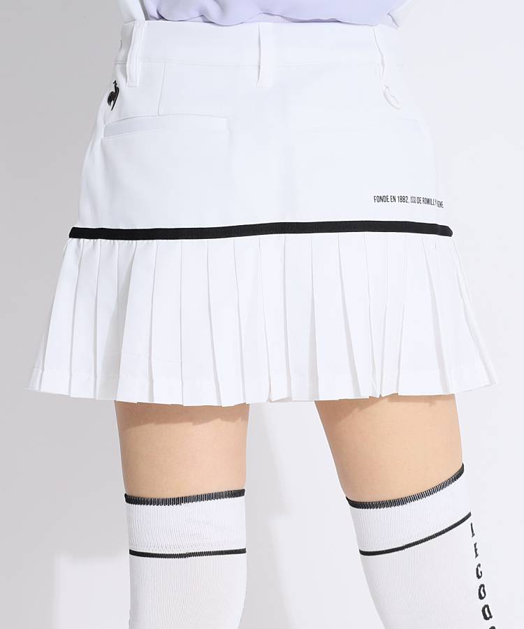 LQ [RIJOUME]一体型ペチパンツ裾プリーツレーススカート