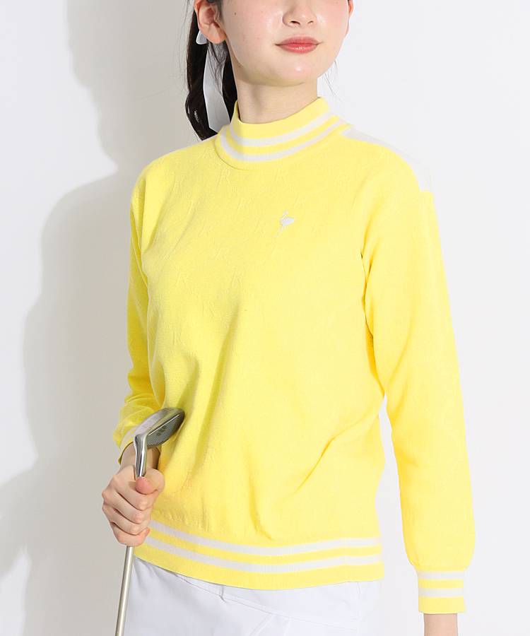 JR 【6/11までタイムセール】ロゴジャガード長袖モックネックニット