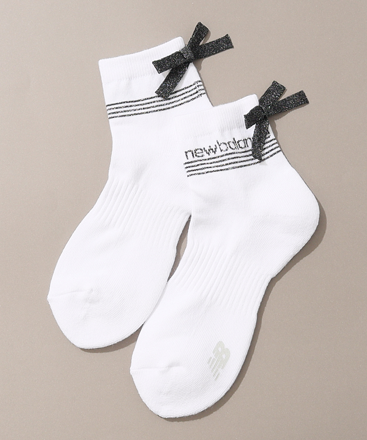 NB 抗菌防臭ラメリボンショートソックス