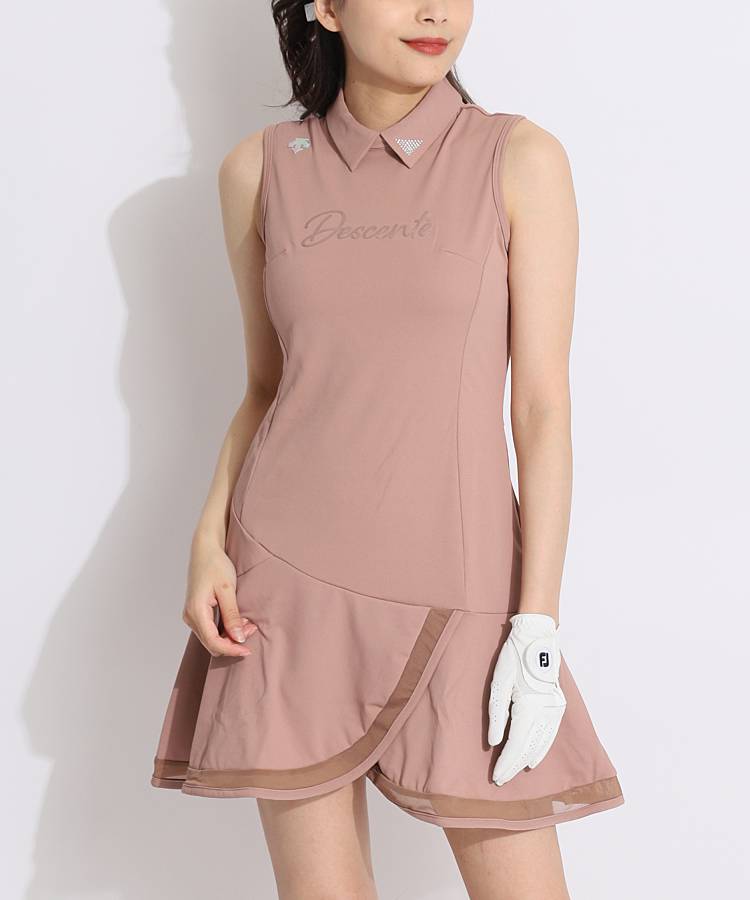 DE [LUXE]裾フリルスワロ付きノースリーブワンピース