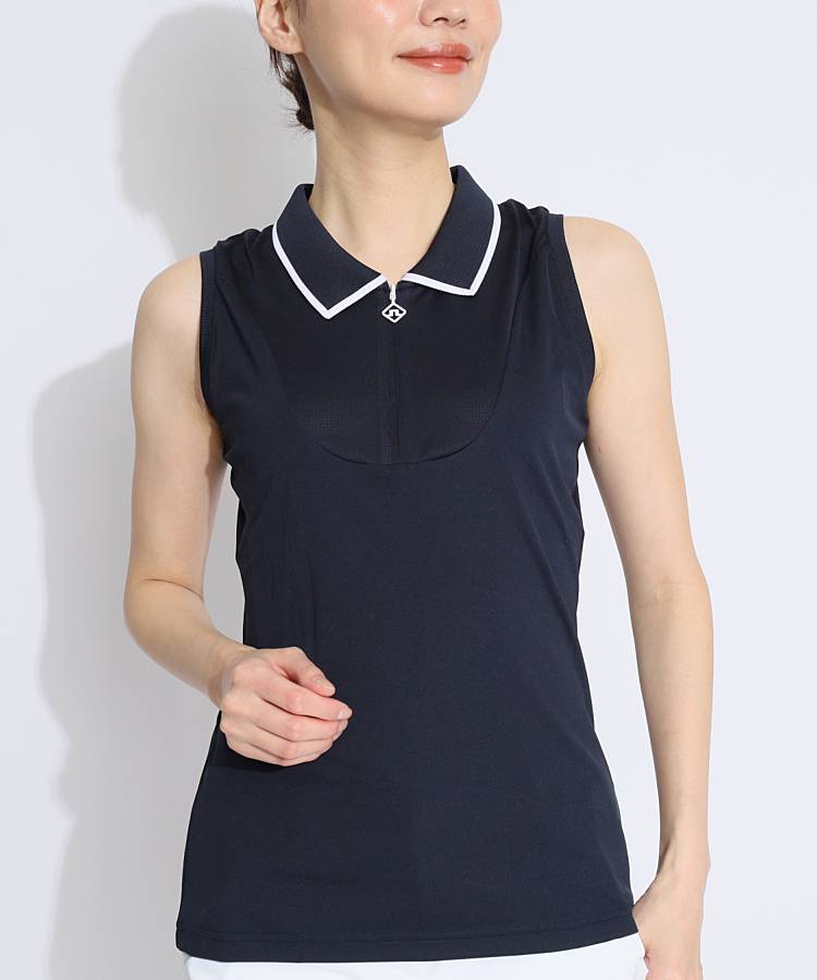 JL メッシュ切替ノースリーブポロシャツ